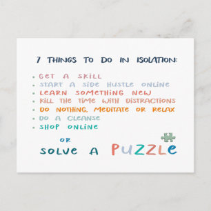 Social distancing stay at home inspiration postcard
