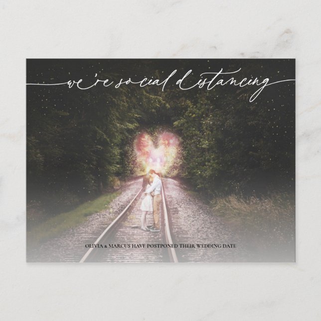 Social Distancing Wedding Postponement Postcard (Front)