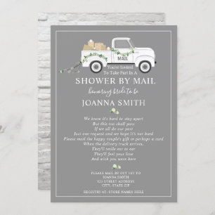 Social Distancing Wedding Shower Mail White Truck Invitation