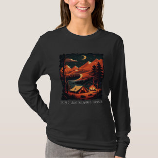 Social Distancing World Champion hiking camping re T-Shirt