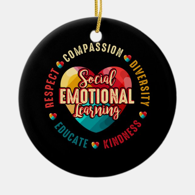 Social Emotional Learning Heart Counsellor Teacher Ceramic Tree Decoration (Front)