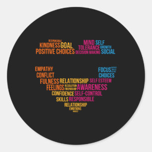 Social Emotional Learning Team Counselor Sel Day Classic Round Sticker