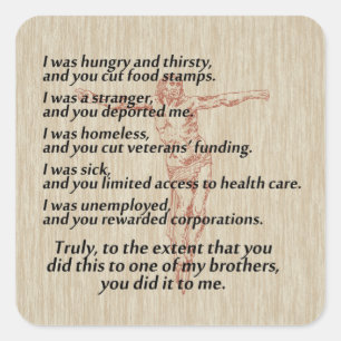 Social Justice Crucifix Square Sticker