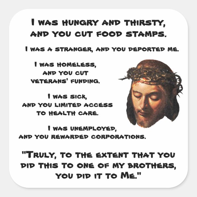 Social Justice Jesus Square Sticker (Front)