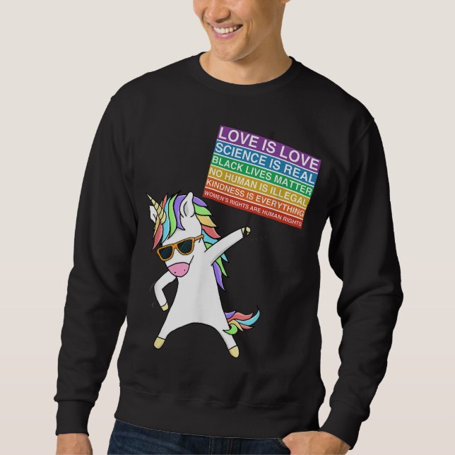 Social Justice Unicorn Protest Womens Equality Ega Sweatshirt (Front)