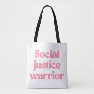 Social Justice Warrior Cute Girly Quote Feminist Tote Bag