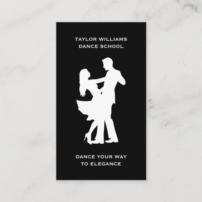 Social Media Ballroom Dance Teacher Dancing School Business Card (Front)