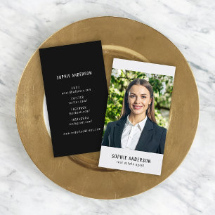 Social Media Black and White Profile Photo Business Card