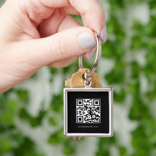 Social Media Business Logo QR Code   Key Ring