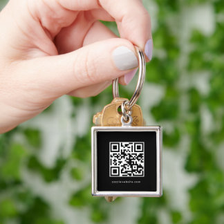Social Media Business Logo QR Code Key Ring