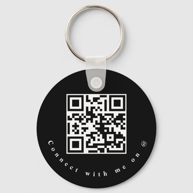 Social Media Business QR Code Keychain (Front)
