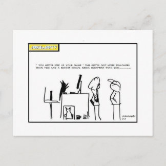 social media  cartoon postcard