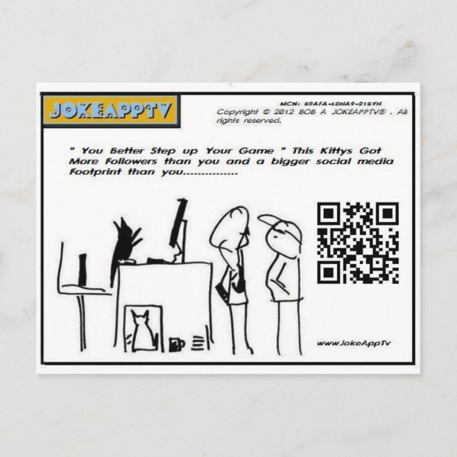 social media  cartoon postcard (Front)