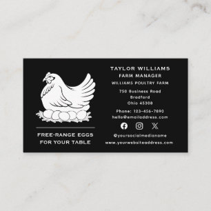 Social Media Chicken Eggs Farm Farmer Farmhouse Business Card