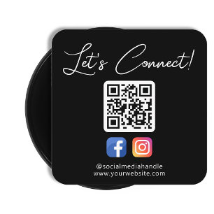 Social Media Connect With Us Custom Professional Square Business Card