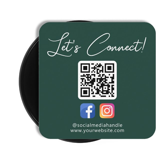Social Media Connect With Us Custom Professional Square Business Card (Creator Uploaded)