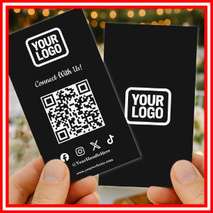 Social Media Connect With Us Instagram TikTok X QR Business Card