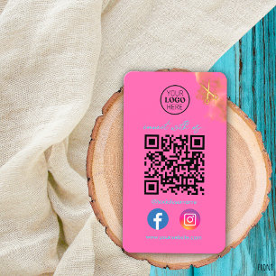 Social Media Connect With Us QR Code Gold Scissors Business Card