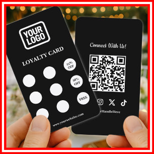 Social Media Connect With Us QR Code Loyalty Card