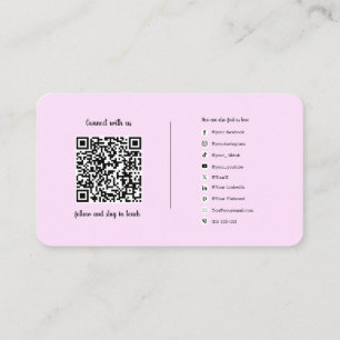 Social Media Connection QR Code Logo Salon Business Card