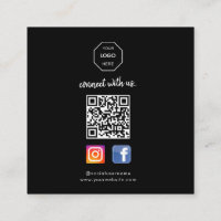 Social Media | Contact Us | QR Code Black Business