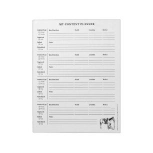 Social Media Content Planner Notepad