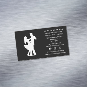Social Media Dance Instructor Ballroom Dancing Magnetic Business Card