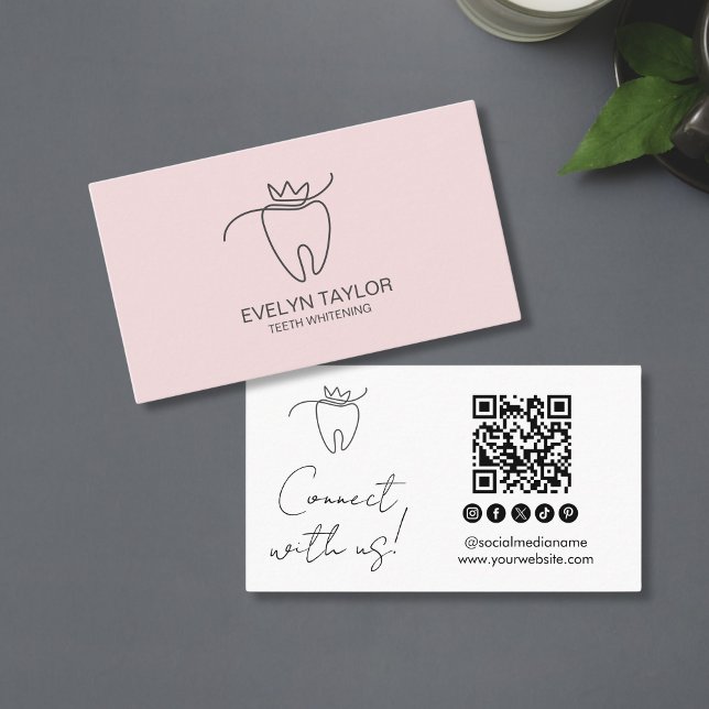 Social Media Dentist Dental Clinic teeth Whitening Business Card (Creator Uploaded)