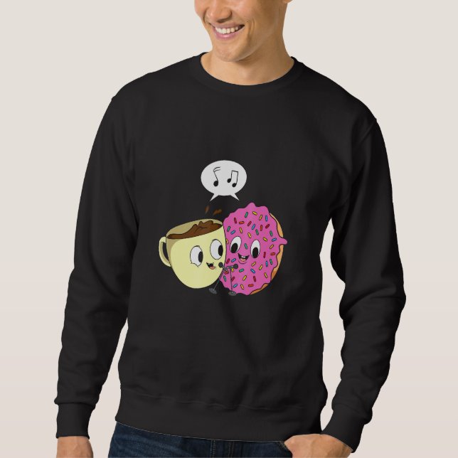 Social Media Duet Design For A Doughnut And Coffee Sweatshirt (Front)