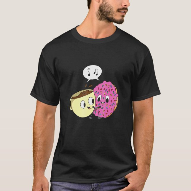 Social Media Duet Design For A Doughnut And Coffee T-Shirt (Front)