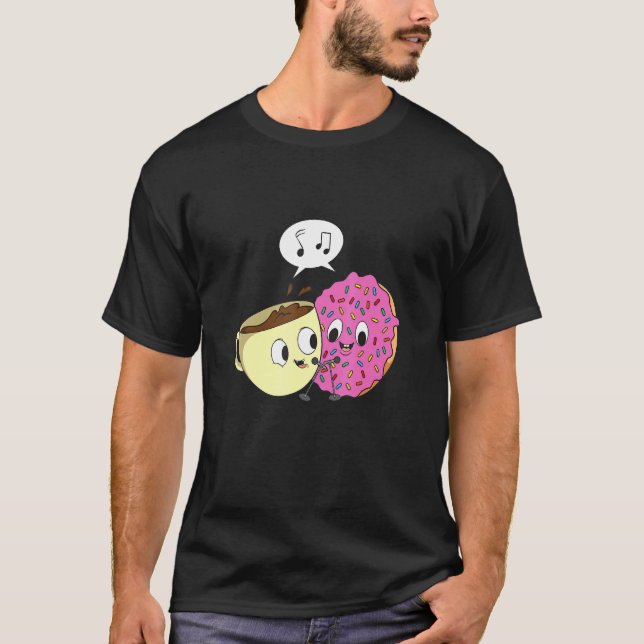 Social Media Duet Design For A Doughnut And Coffee T-Shirt (Front)