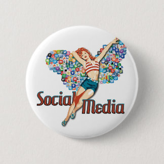 Social Media fairy pin-up 6 Cm Round Badge