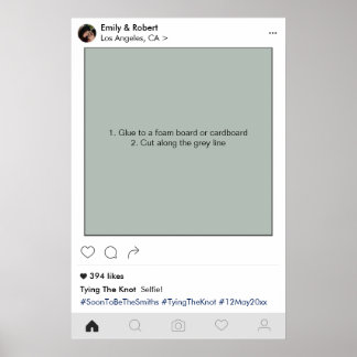 Social Media Frame Wedding Party Prop Photo Booth Poster
