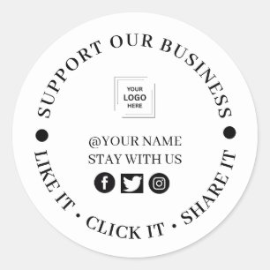 Social Media Growth Business Engagement Round Classic Round Sticker