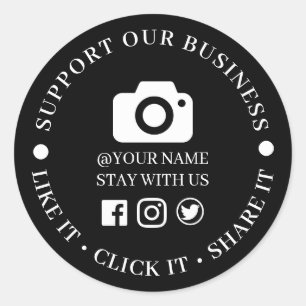 Social Media Growth Business Round Sticker Design