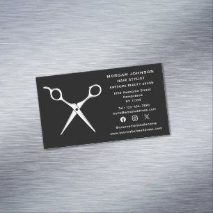 Social Media Hairstylist Hairdresser Beautician Magnetic Business Card
