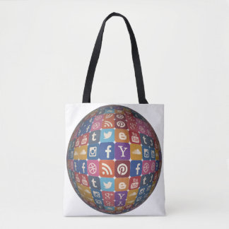 Social Media Hand Office Skin Buttons Paint Key Tote Bag