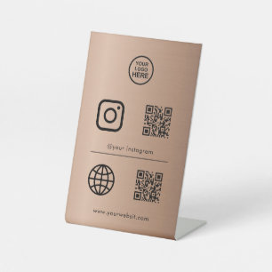 Social Media Icon QR Code Sign