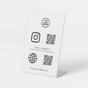 Social Media Icon QR Code Sign