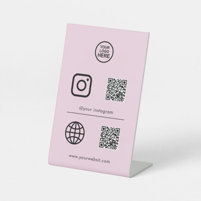 Social Media Icon QR Code Sign (Front)
