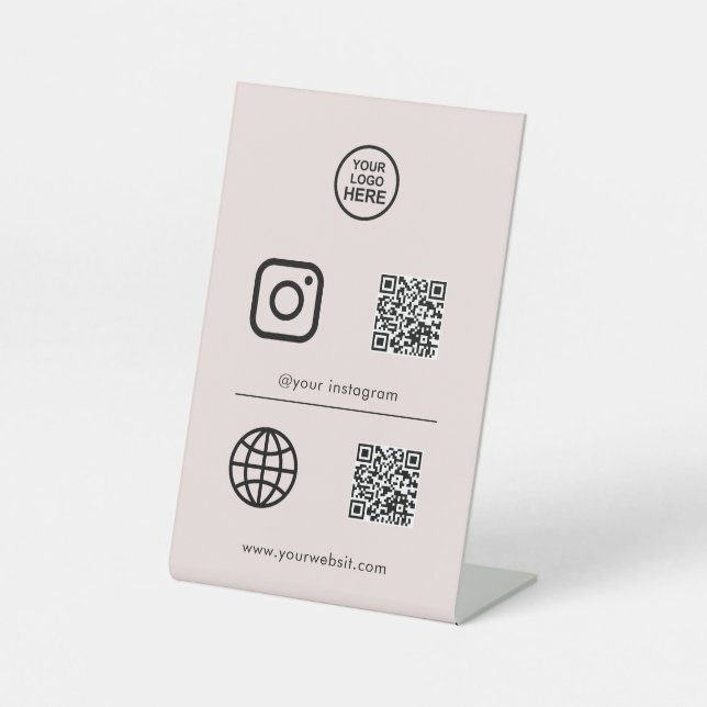 Social Media Icon QR Code Sign (Front)
