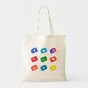 Social media icon  tote bag