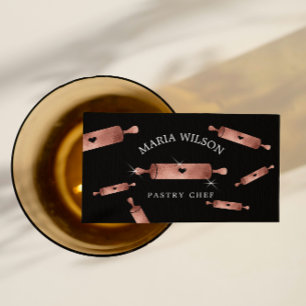 Social Media Icons Pastry Chef bakery Rolling Pin Business Card