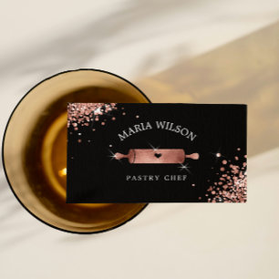 Social Media Icons Pastry Chef bakery Rolling Pin Business Card