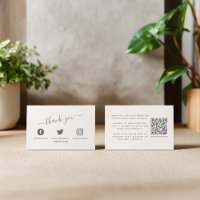Social media icons QR code thank you discount