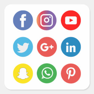 Social Media icons Square Sticker