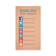 SOCIAL MEDIA ICONS SYMBOLS BUSINESS CARD