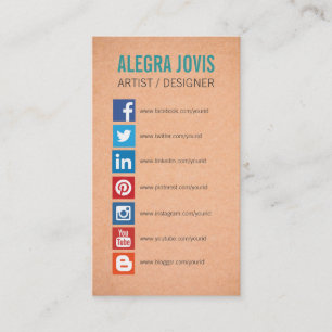 SOCIAL MEDIA ICONS SYMBOLS BUSINESS CARD