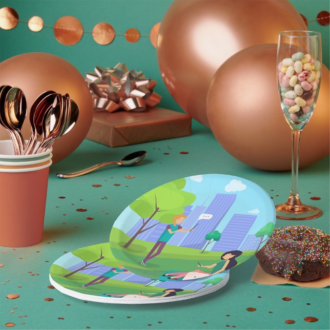 Social Media In The Park Paper Plate (Creator Uploaded)