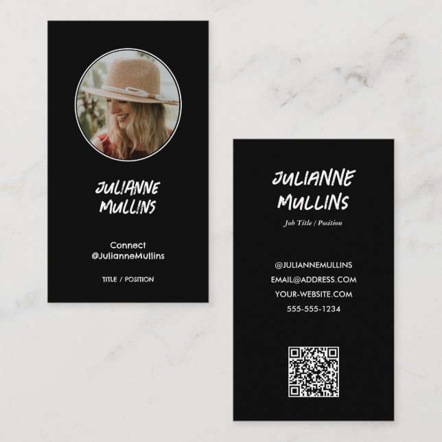 Social Media Influencer QR Code Business Card (Front/Back)